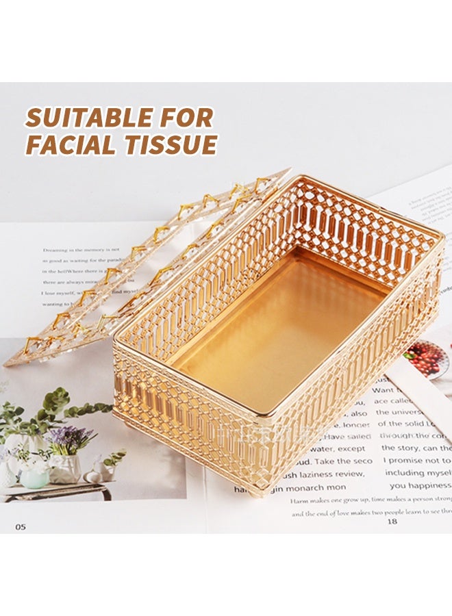 Elegant Tissue Box Holder, Sparkling Tissue Box Cover for Home Décor, Living Room, Dining Room 19.5x10x9cm - Image 4