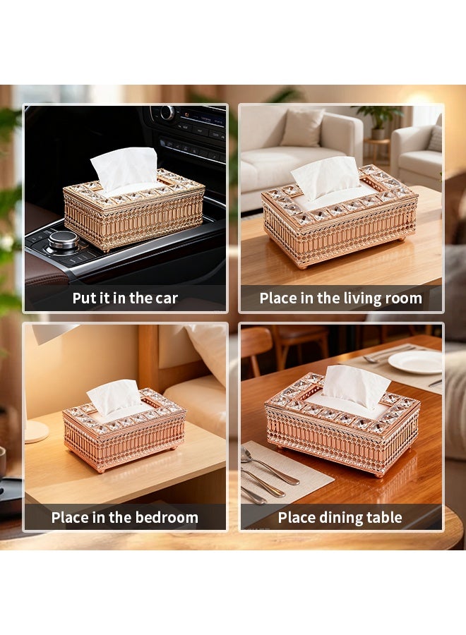 Elegant Tissue Box Holder, Sparkling Tissue Box Cover for Home Décor, Living Room, Dining Room 19.5x10x9cm - Image 5