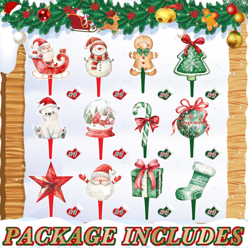 HaPiBiDesign 48 Pcs Christmas Cupcake Toppers - Festive Party Decorations for Christmas-Themed Birthdays  Baby Showers  and Holiday Cakes - Image 2