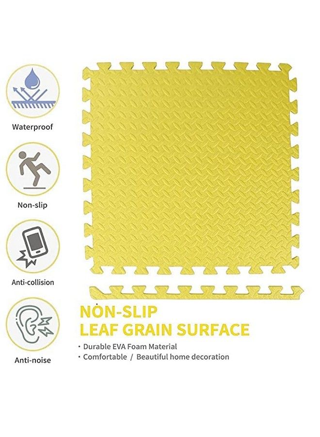 SIGNATRON Puzzle Flooring ;; Kids Interlocking Play Mat ;; Baby Play Mat ;; Play Mats For Kids ;; 12 Mm Thick (12 Tiles48 Square Feet Yellowgreywhite) - Image 4
