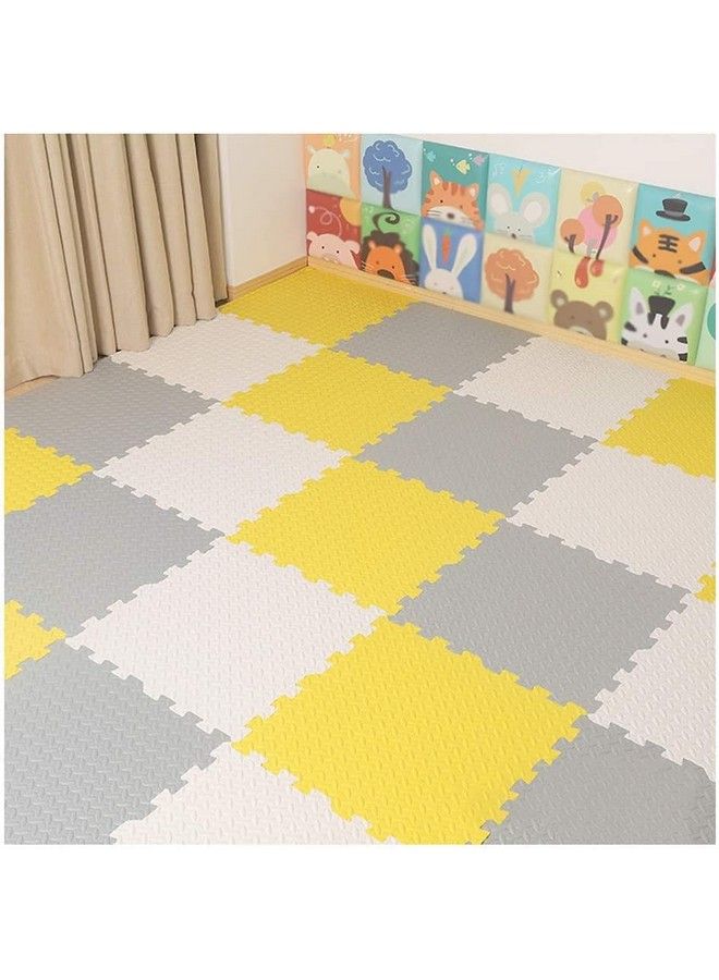 SIGNATRON Puzzle Flooring ;; Kids Interlocking Play Mat ;; Baby Play Mat ;; Play Mats For Kids ;; 12 Mm Thick (12 Tiles48 Square Feet Yellowgreywhite) - Image 3