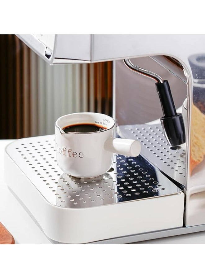 Espresso Cups Ceramic with Handle, Measuring Cup with Dual Scale, Espresso Shot Glass with V-Shaped Mouth - Image 2
