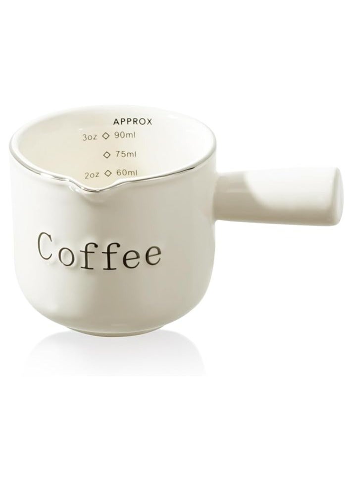 Espresso Cups Ceramic with Handle, Measuring Cup with Dual Scale, Espresso Shot Glass with V-Shaped Mouth - Image 5