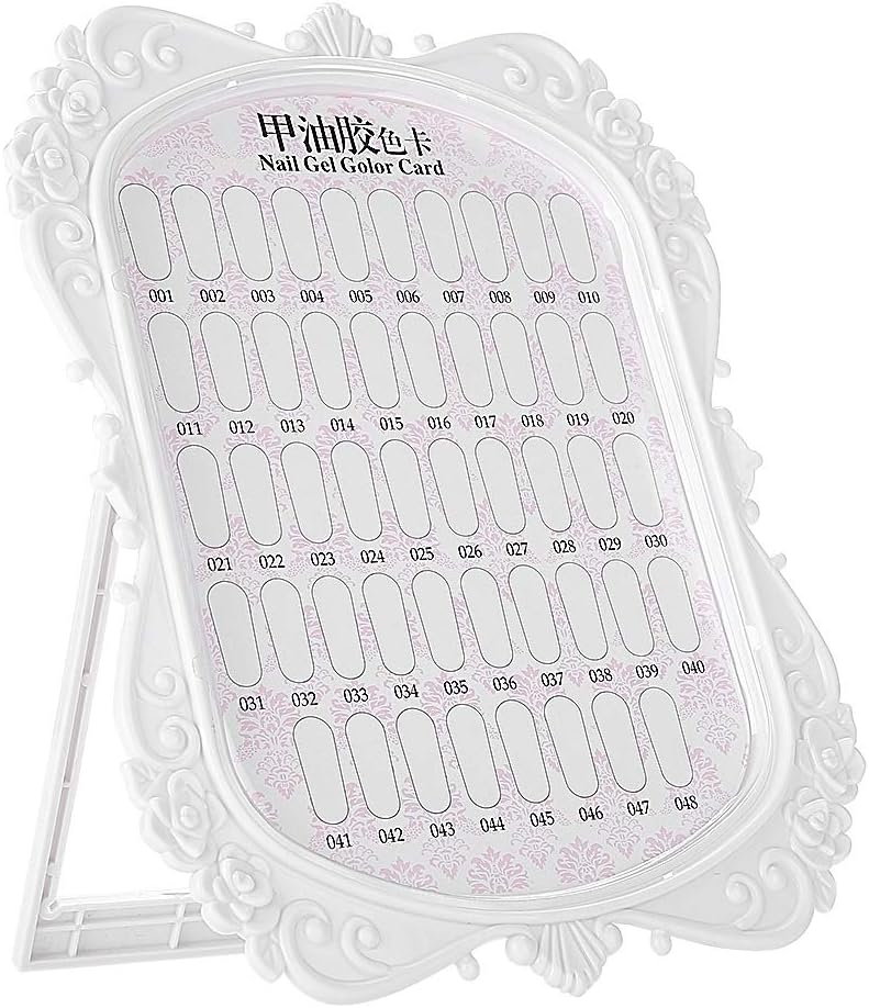 48 Colors Nail Gel Polish Display Chart, Nail Gel Polish Organizer Color Card, Nail Display Chart, Flower Design Nail Polish Gel Card Nail Practice Manicure Tool Nail Art Tips
