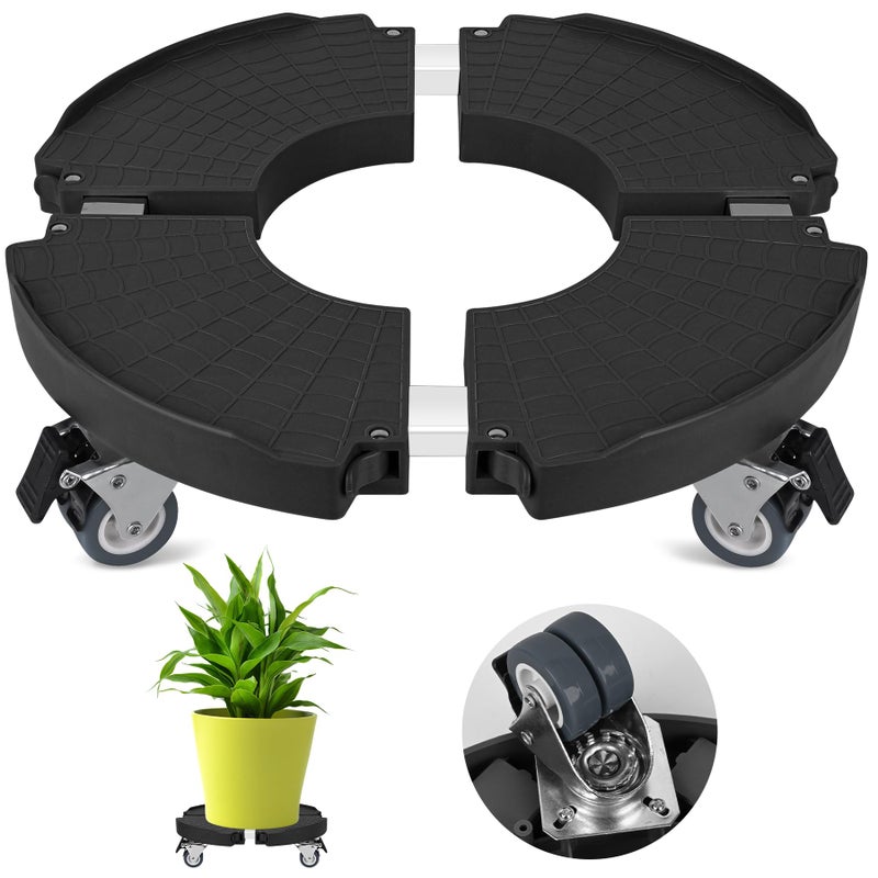 ToLanbbt Plant Caddy Stand with 360Â° Wheels Adjustable 15-22 Inch Rolling Plant Stand Heavy Duty Large Plant Cart Dolly with Casters 440lbs Capacity for Large Planter, Garden Pot, Flower Pot, Black, 1 Pack - Image 1