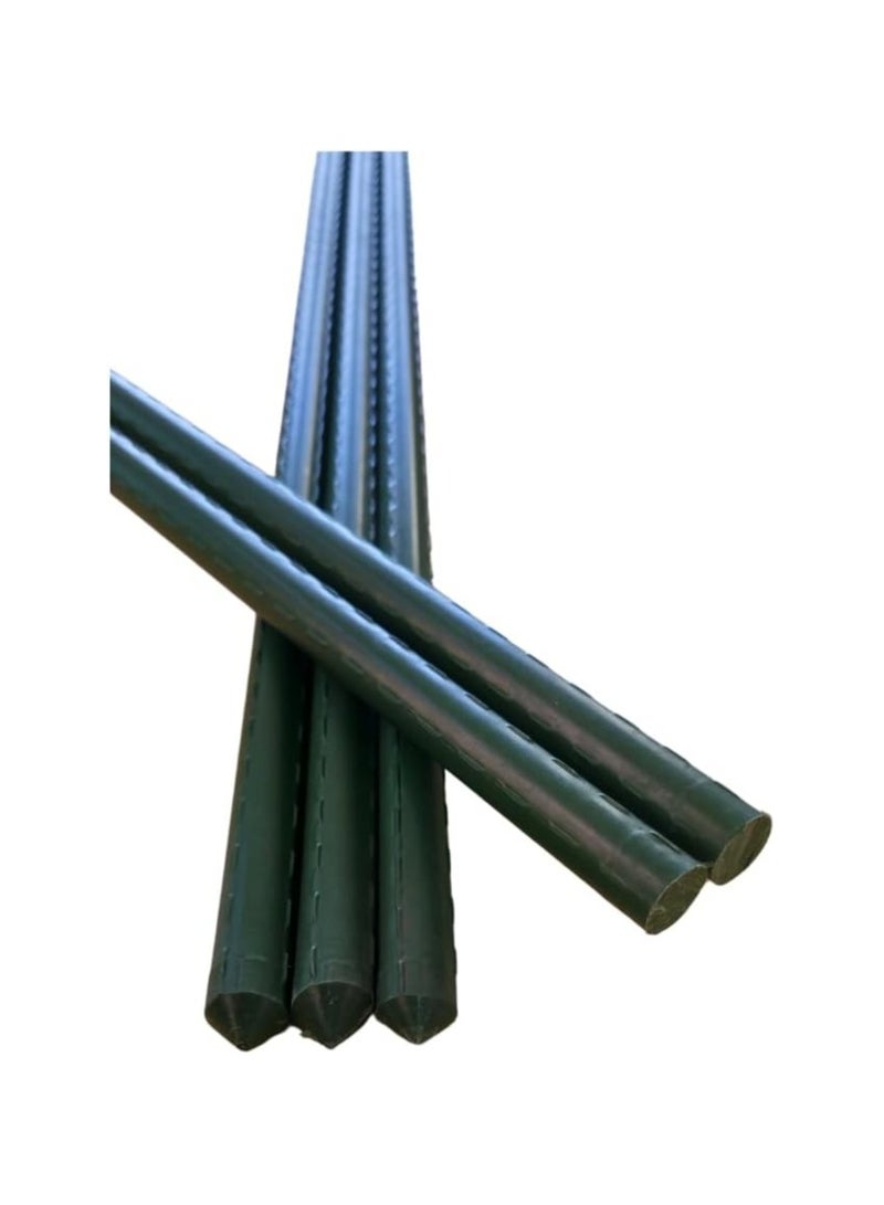 عصا نباتات معدنية مطلية بـ PVC – ارتفاع 240 سم، سمك 16 مم، عمود دعم حديقة ثقيل وطويل جدًا للنباتات المتسلقة، الخضروات والزهور الطويلة، عبوة من 5 - Image 2