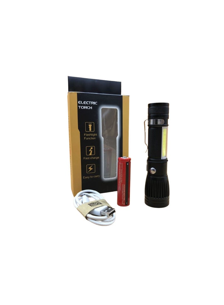 Flashlight led with cob usb rechargable - Image 1