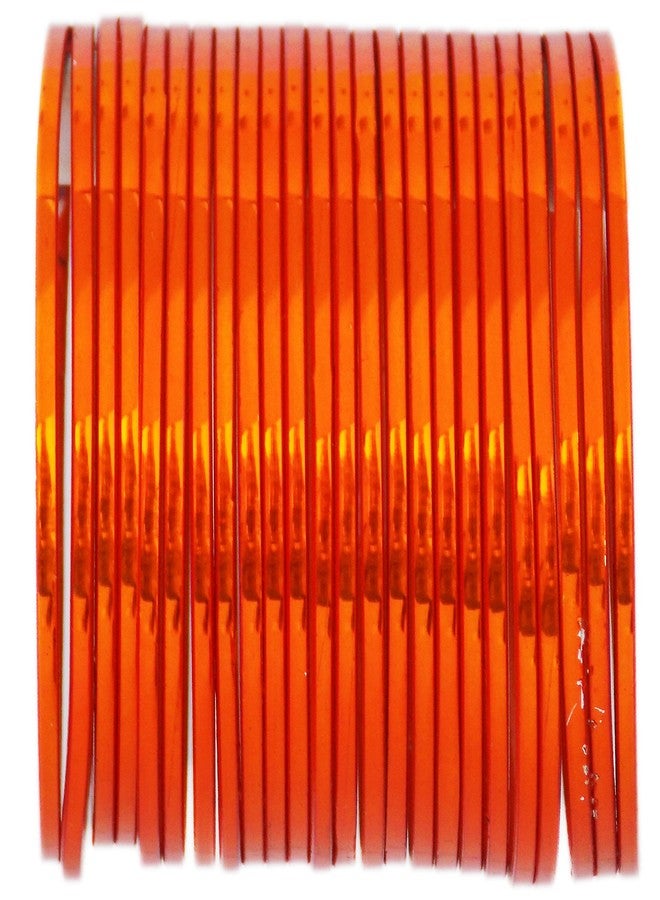 JD'Z COLLECTION Indian Bangles for Women,Traditional Bangle Set for Women,Bollywood Style Ethnic Bracelet Set of 24 Bangle (Orange, 2.80, Inches) - Image 2
