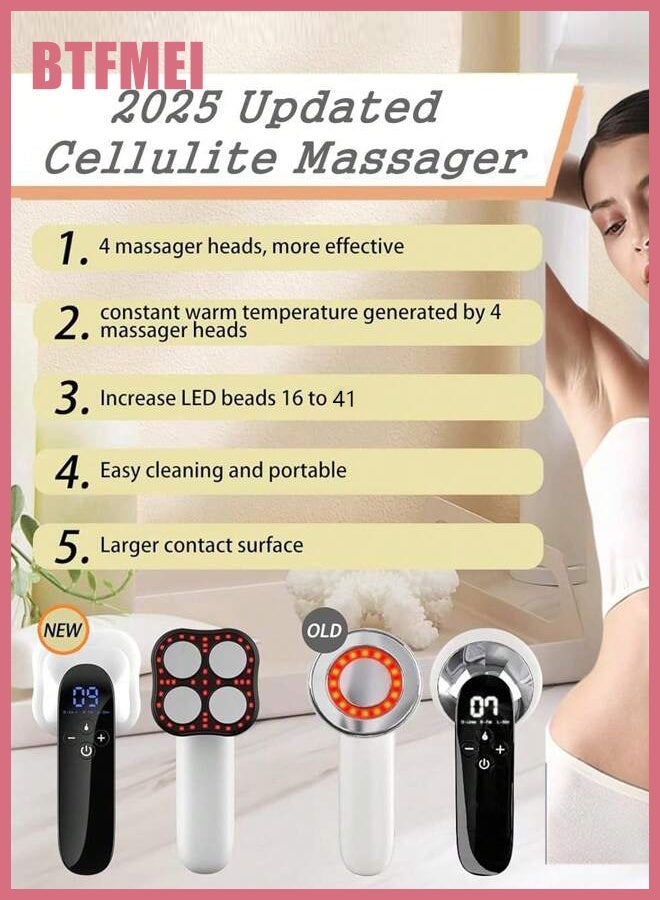 BTFMEI 4 Heads Body Slimming Massager Deep Tissue Massager, Electric Cordless Body Shaping Machine Hhandheld Fat Burning Device for Arms Legs Back Belly Thigh Hip (Pro Max Version) - Image 2