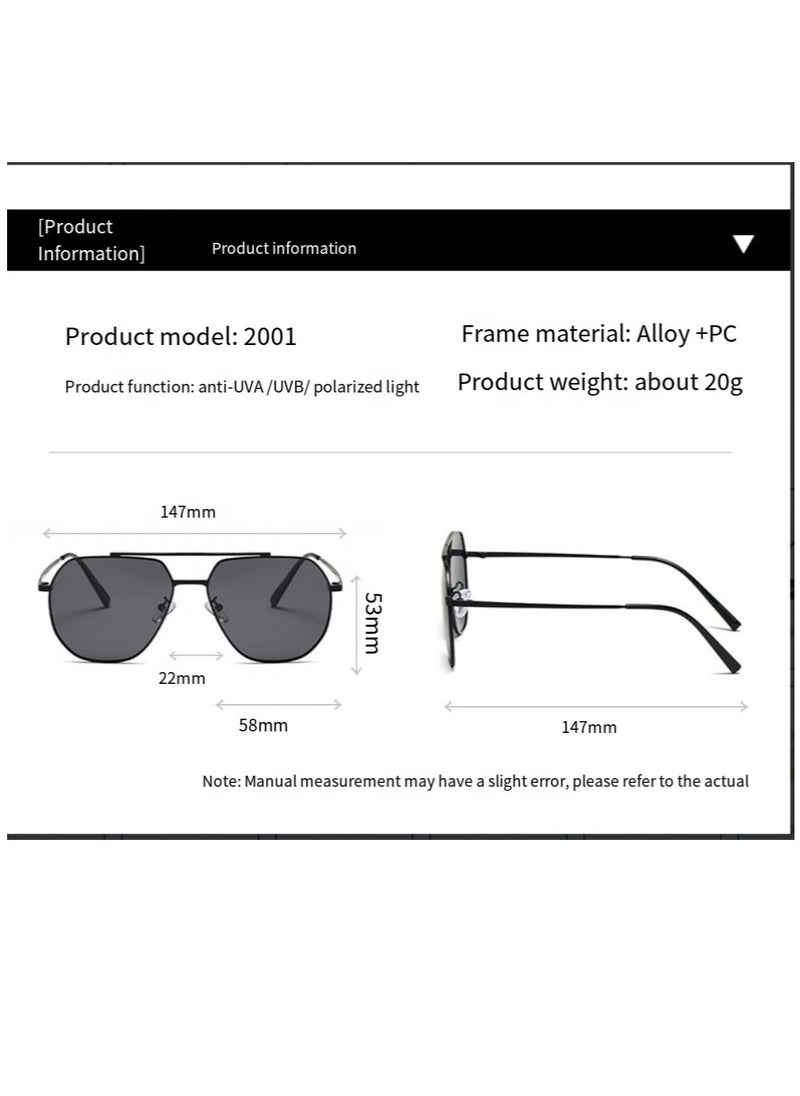 General Fashion men's polarized sunglasses polygonal oval sunglasses personalized anti-ultraviolet glasses  - Image 3