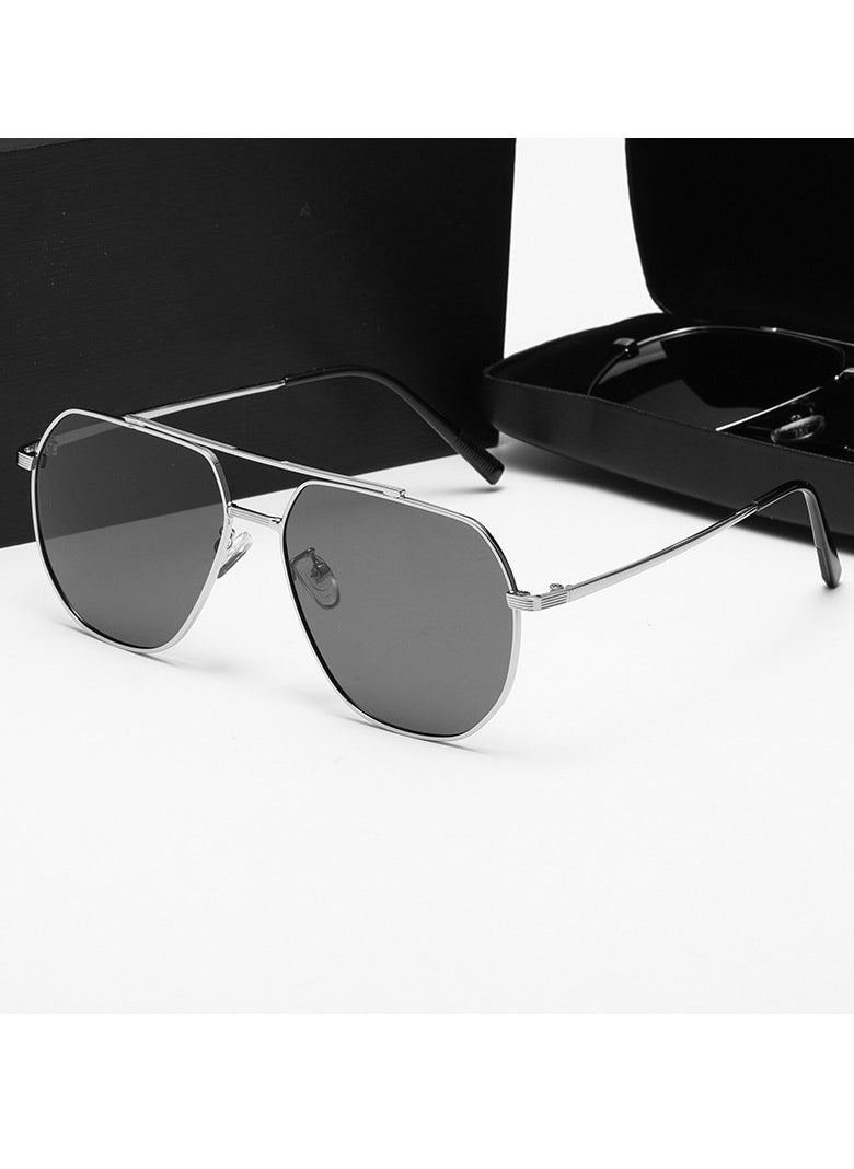 General Fashion men's polarized sunglasses polygonal oval sunglasses personalized anti-ultraviolet glasses  - Image 1