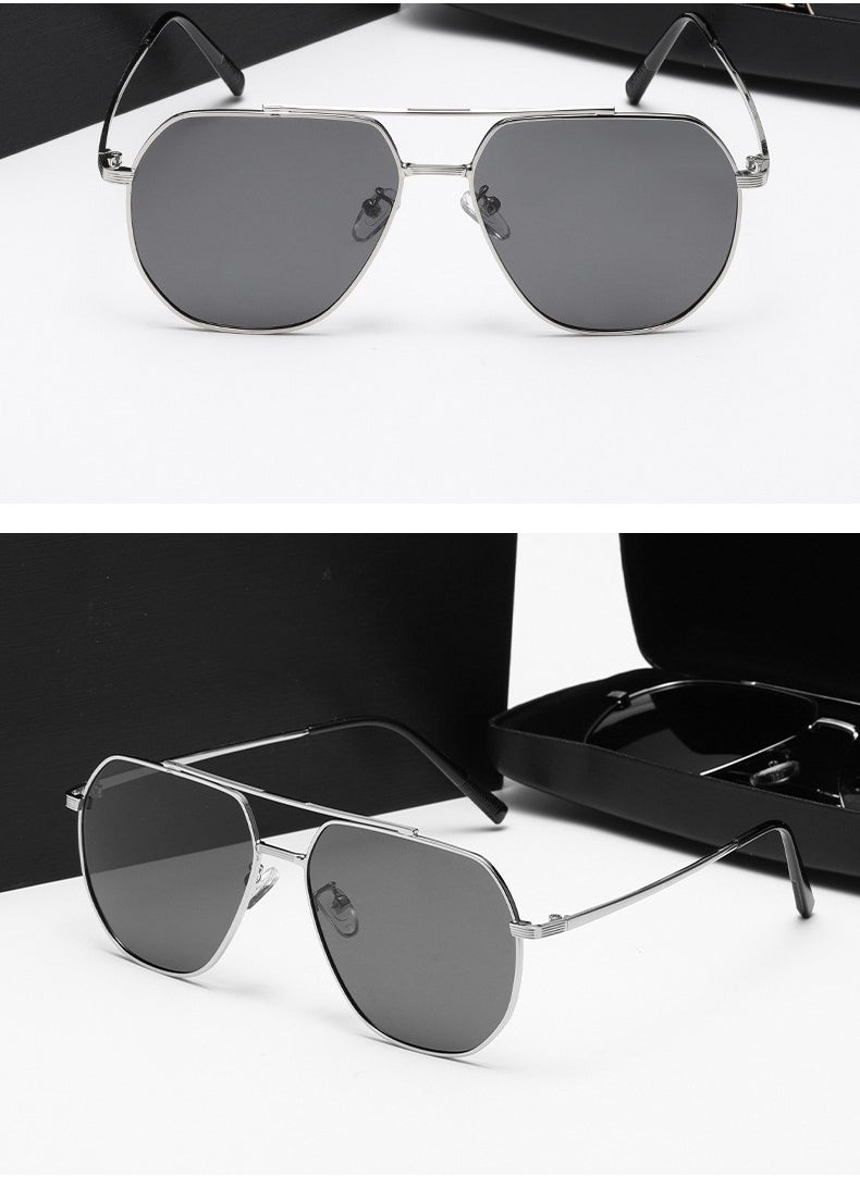 General Fashion men's polarized sunglasses polygonal oval sunglasses personalized anti-ultraviolet glasses  - Image 2