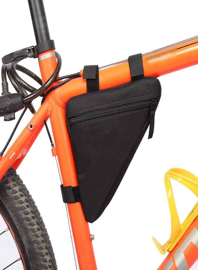 TEUOPIOE Oxford Quick Release Triangle Bike Tool Bag Waterproofs Cycling Frame Bag for Top Tube and Front Saddle Storage Ideal for Road, Mountain, and Commuter Bikes - Image 3
