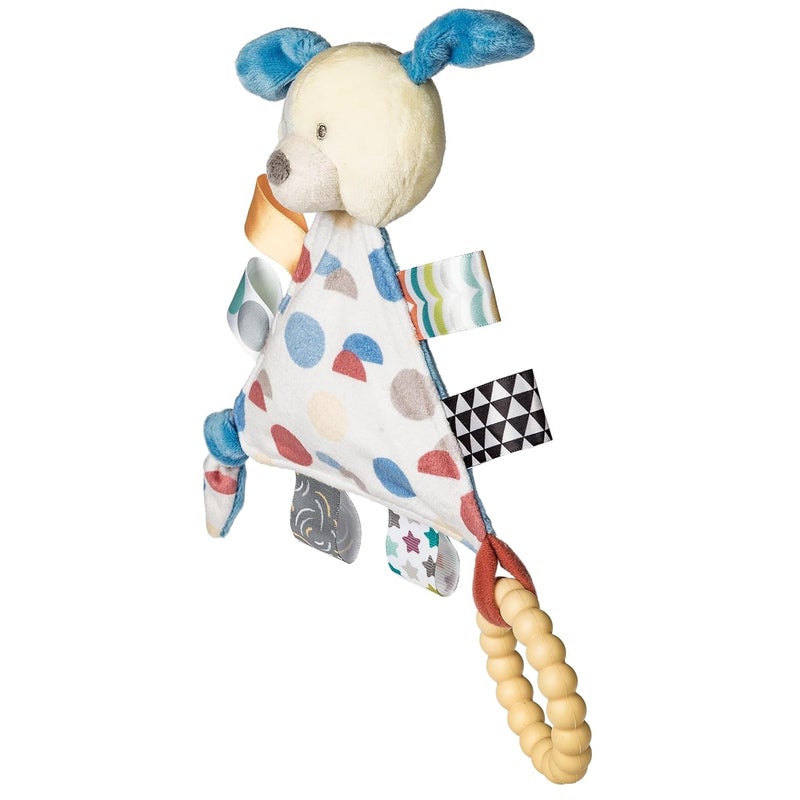 Mary Meyer Taggies Teething Toys Baby Rattle Portable Triangle Activity Toy with Sensory Tags 6Inches Puppy - Image 2