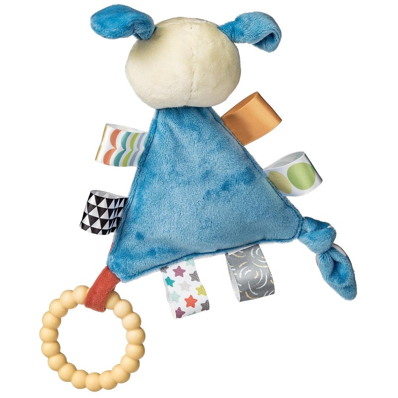 Mary Meyer Taggies Teething Toys Baby Rattle Portable Triangle Activity Toy with Sensory Tags 6Inches Puppy - Image 3