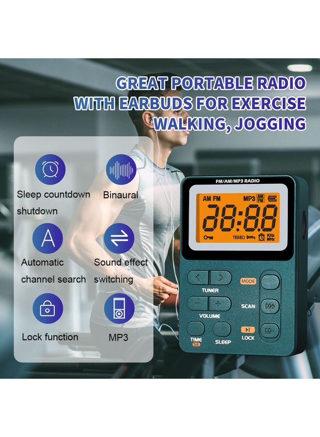 SH-01M Mini Portable Multifunctional Digital Display Two-Channel Radio, Size: EU Version(Silver Gray) - Image 3