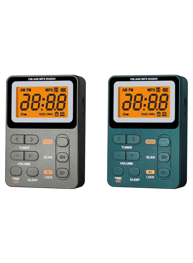 SH-01M Mini Portable Multifunctional Digital Display Two-Channel Radio, Size: EU Version(Silver Gray) - Image 2