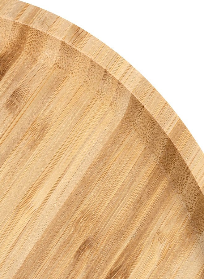 JOIKIT 3 Pack 8 Inch Bamboo Round Platter, Fine Polished Round Wood Plates Bamboo Serving Tray for Holding Fruit, Bread, Cheese, Nut, Coffee, Tea, Plant Saucer - Image 3