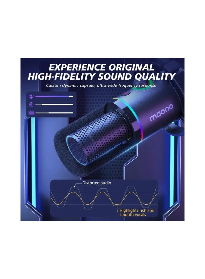 Maono PD200XS XLR/USB Podcast Dynamic Microphone Kit - Image 4