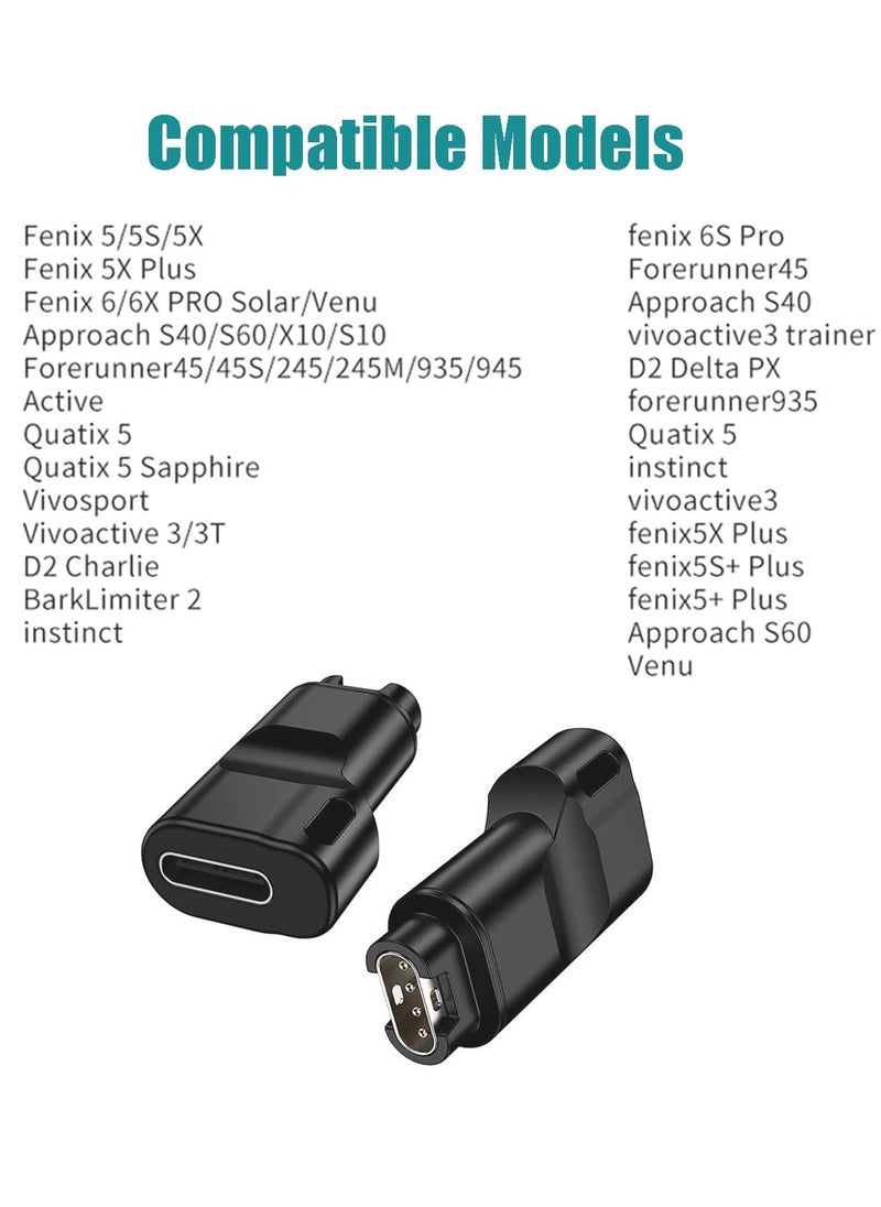 SYOSI - Watch Charger to C Adapter Sports Watch Adapter Adapter for Garmin Fenix 6/ 6s/ 6x Pro/ 5/ 5s/ 5x Plus and for Forerunner 745/ 935/ 945 45/ 45s/ 245 Etc. - Image 1
