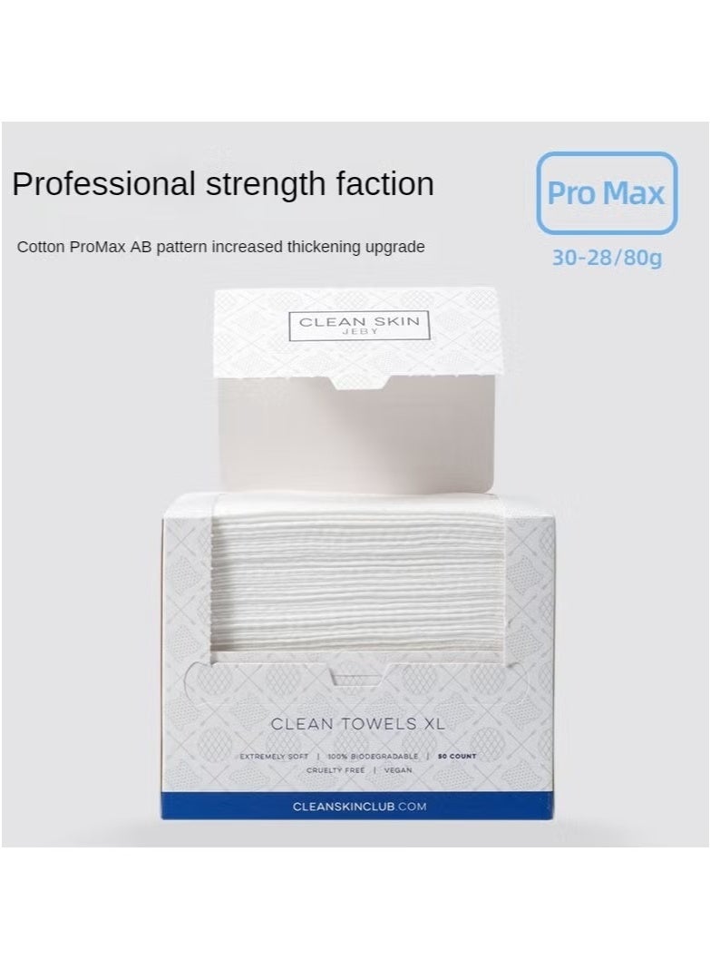 Clean Clean Skin Club Clean Towels XL – 100% Biobased Disposable Face Towels – Ultra Soft, Eczema Safe – 50 Ct - Image 1