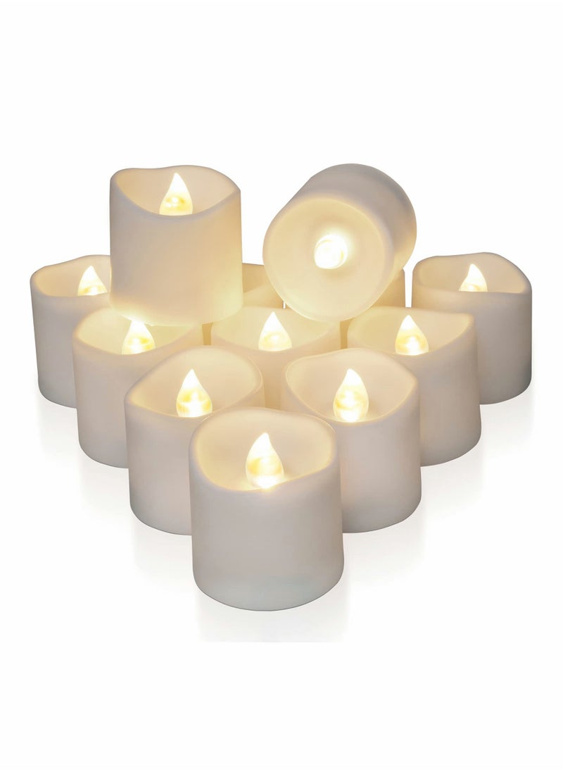 Generic Flameless LED Votive Candles, 12 Pcs Long Lasting Battery Operated Tea Light with Timers, 6 Hours On and 18 Hours Off Cycle Automatically for Wedding, Table Decorations  - Image 1