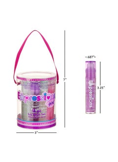 Expressions Expressions 12pc Roll On Lip Gloss Set with Carrying Case, 12-Piece Glossy Lip Makeup - Assorted Fruity Flavors, Non Toxic, Kid Friendly, Party Gift, Best Friends  - Image 3