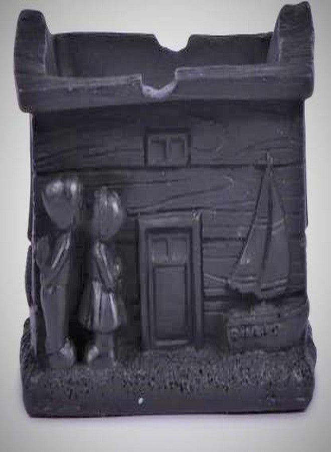 Inara Creation Couple Kiss House Design Ashtray - Black - Image 2