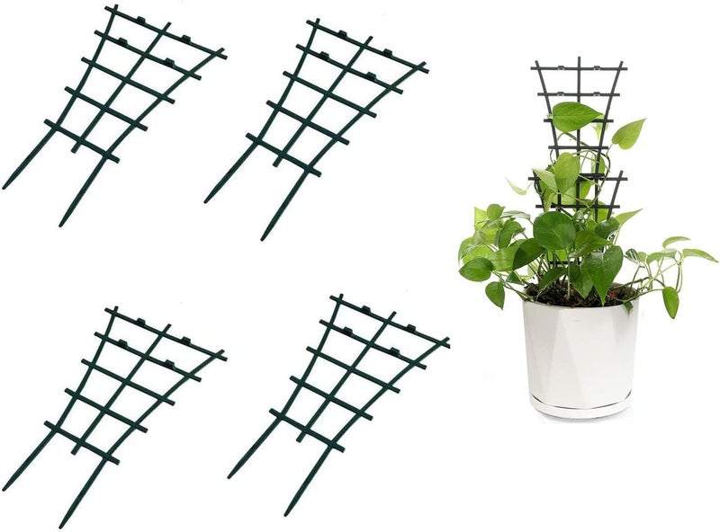 Feitore Mini Plant Trellis Garden Trellis for Climbing Plants Outdoor Plastic Superimposed Potted Plant Support Flower Supports (4 Pcs) - Image 1