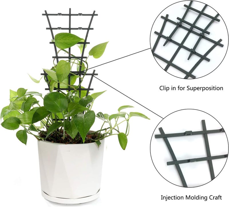 Feitore Mini Plant Trellis Garden Trellis for Climbing Plants Outdoor Plastic Superimposed Potted Plant Support Flower Supports (4 Pcs) - Image 4