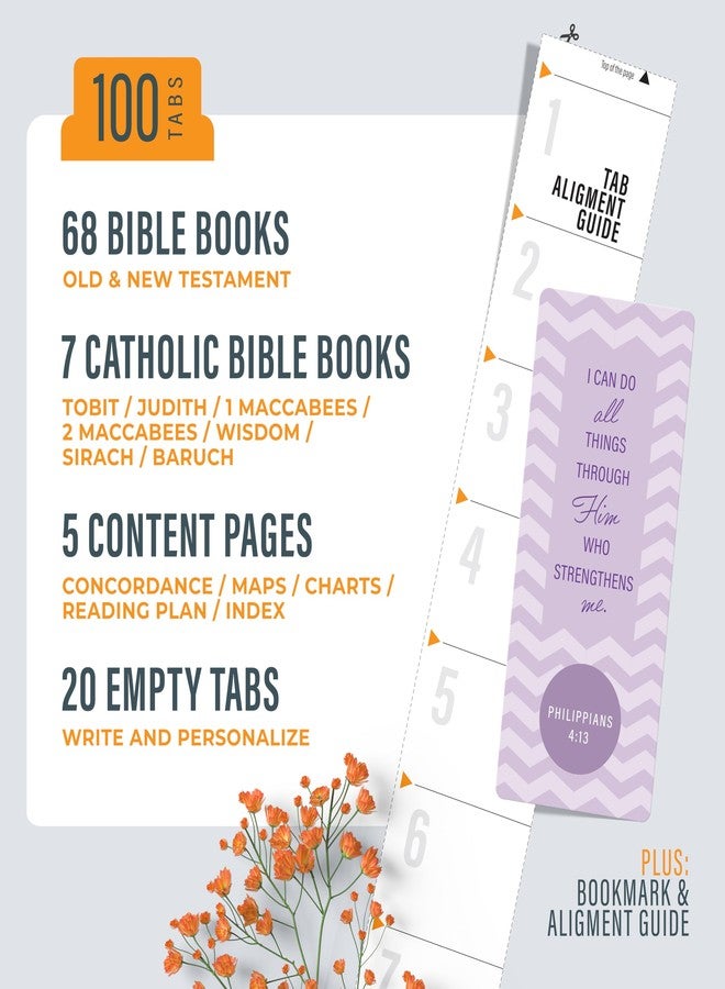 OFFILICIOUS Kawaii Bible Book Tabs - 100 Soft-Touch, Laminated Protestant & Catholic Bible Tabs - Bible Accessories - Durable Tabs for Bible - Bible Tabs Large Print - Pink Bible Tabs for Women - Image 2