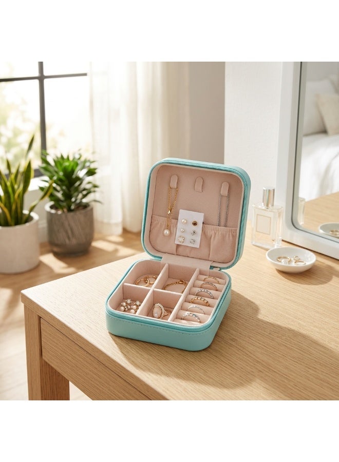 Portable Travel Jewelry Organizer Box - Compact Storage Case for Rings, Earrings & Necklaces - Image 3