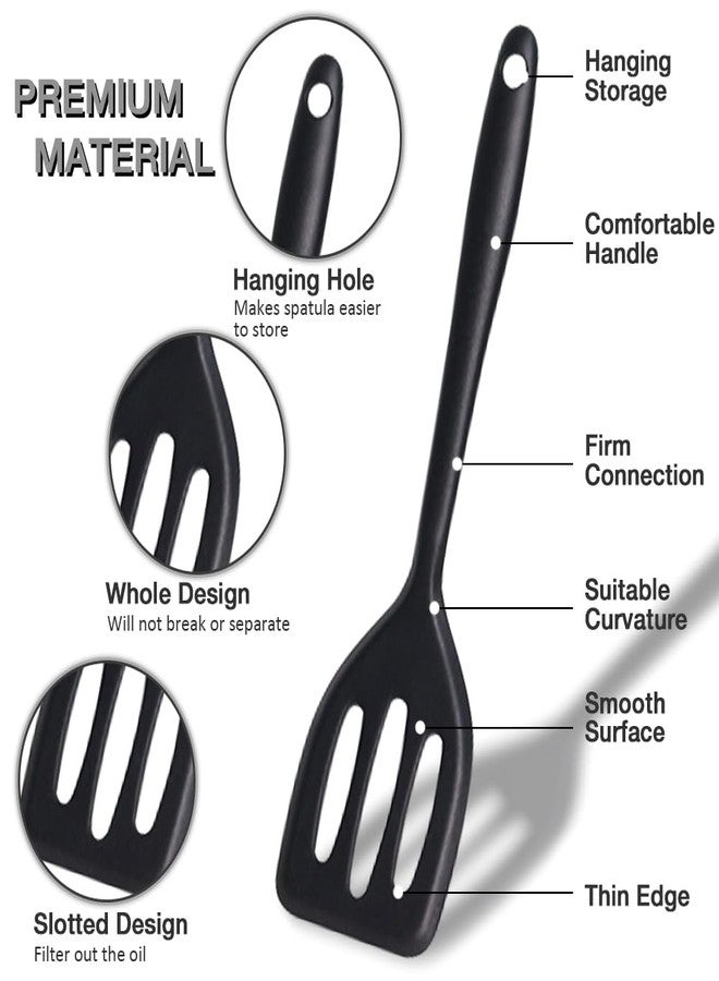Pharamat Small Silicone Serving Spatula Set of 4, Mini Silicone Spatula Turner for Kitchen Use, Small Spatulas for Egg, Steak, Pancake - Image 4