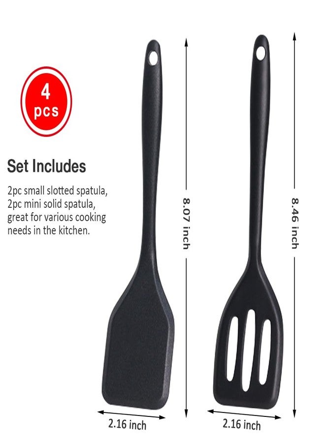Pharamat Small Silicone Serving Spatula Set of 4, Mini Silicone Spatula Turner for Kitchen Use, Small Spatulas for Egg, Steak, Pancake - Image 2