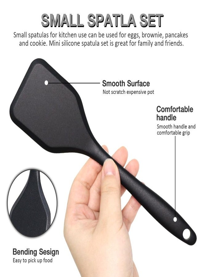 Pharamat Small Silicone Serving Spatula Set of 4, Mini Silicone Spatula Turner for Kitchen Use, Small Spatulas for Egg, Steak, Pancake - Image 3