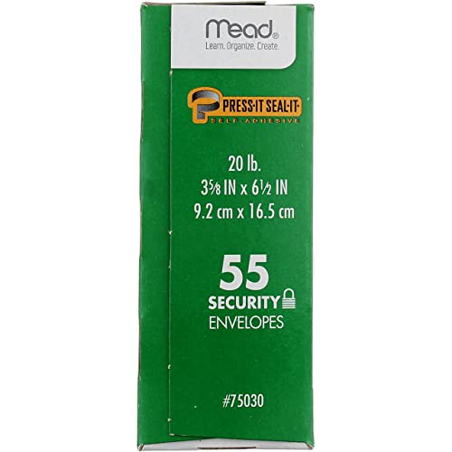 Mead Press-It Seal-It #6 3/4 Security Envelopes, 55 Count (75030) - Image 3