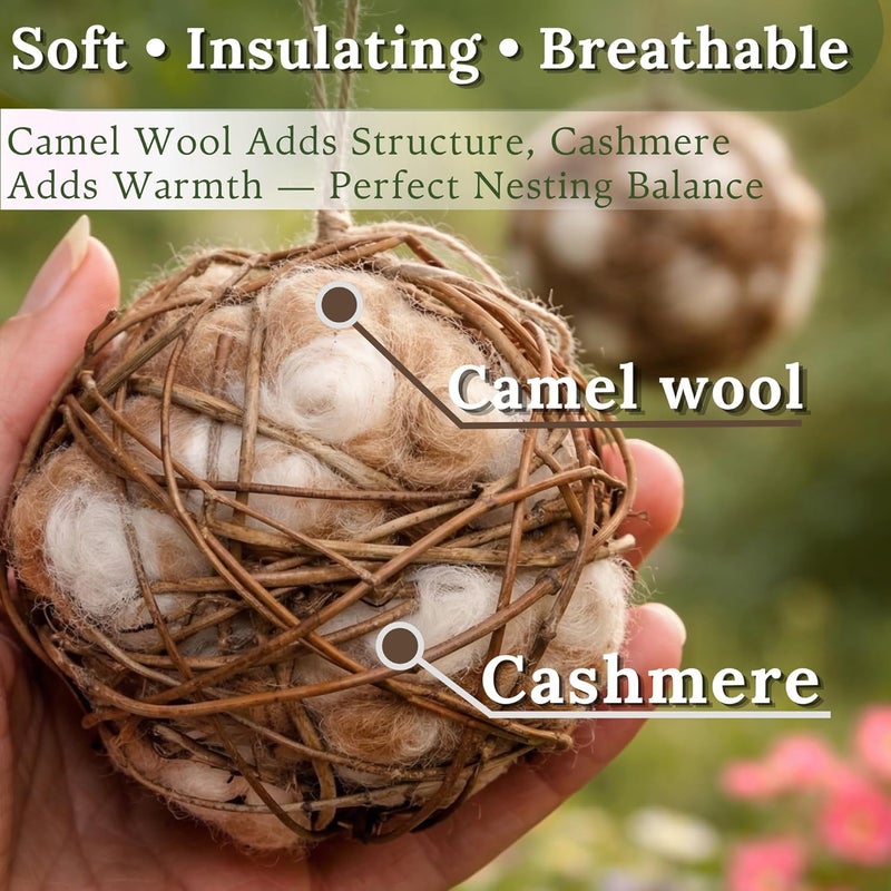 slivche Hummingbird Nesters - Bird Nesting Material Holder for Wild Birds - Humming Bird House Materials Gifts for Bird Watching Nature Lovers - Refillable Outdoor Bird Nesting Station to Build a Nest - Image 5