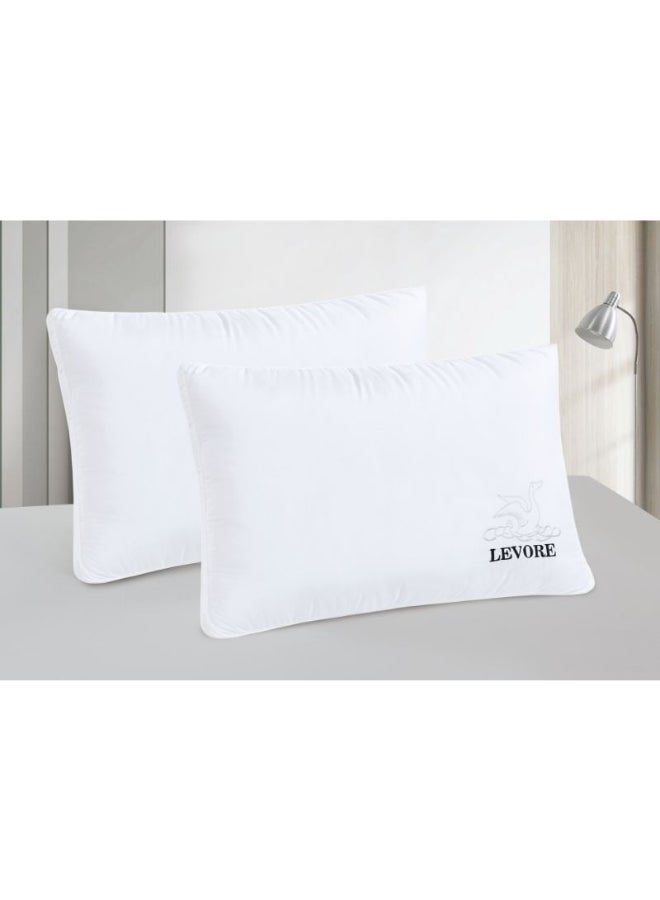 LEVORE Hotel Pillow With Slow Rebound Feature 1400 Grams With A Luxurious Microfiber Cover White 50X75 Centimeters - Image 2