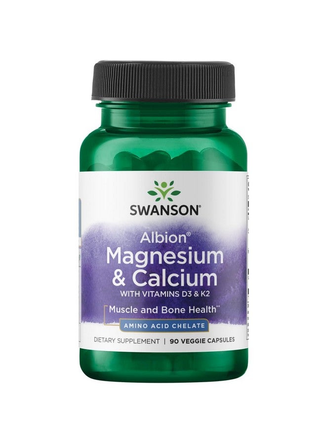 Swanson Albion Chelated Magnesium & Calcium 2:1 90 Veg Capsules - Image 1