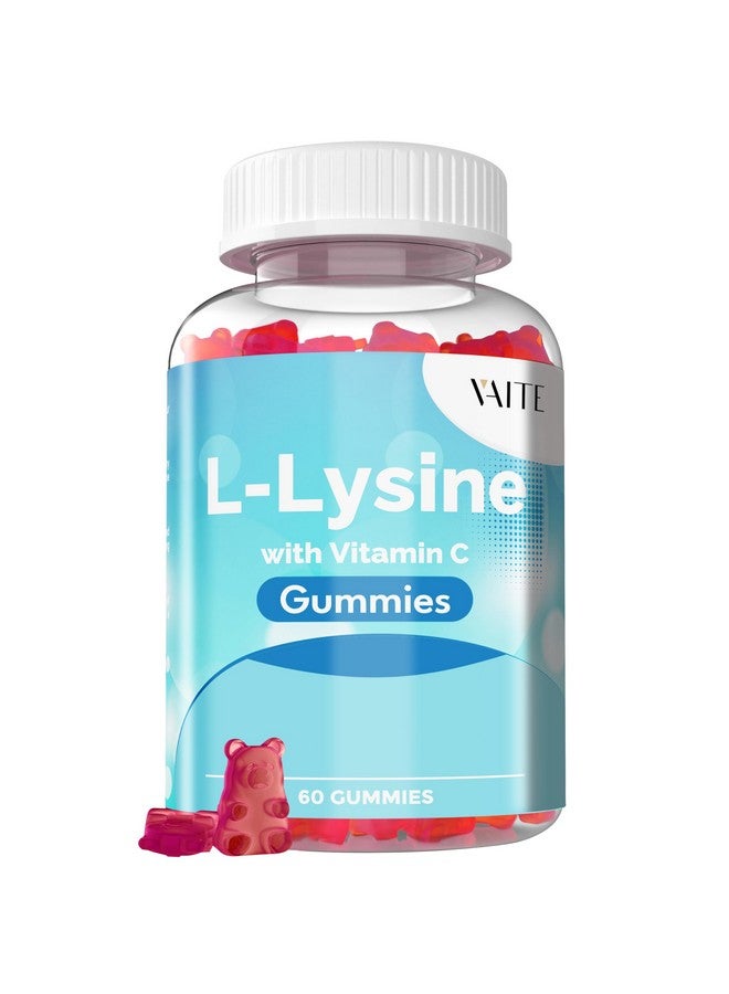 VAITE L-Lysine 800mg Gummies with Vitamin C - Supports Skin, Lip, Vegan, Gluten Free, 60 Chewable Lysine for Adults, Vitamins Tissue Health & Immune System, Amino Acid & Complex Supplements, Non-GMO - Image 1