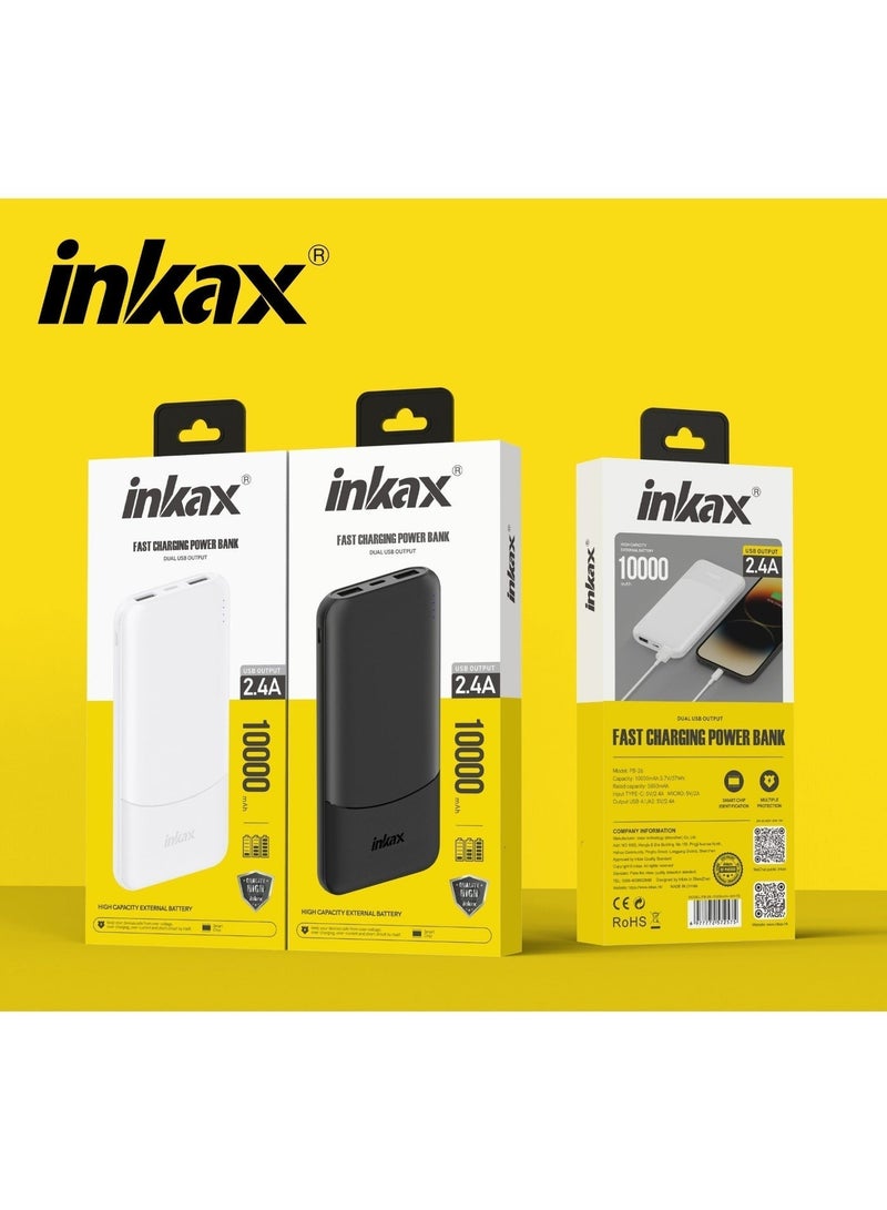 Inkax PB-28 10000 mAh Fast Charge Polymer Power Bank with LED Display - Image 2