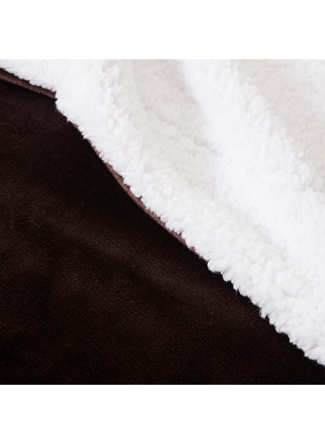 SOCHOW Sherpa Fleece Throw Blanket, Reversible Super Soft Luxurious Plush Blanket Throw Size, Brown, 50x60 inches - Image 3