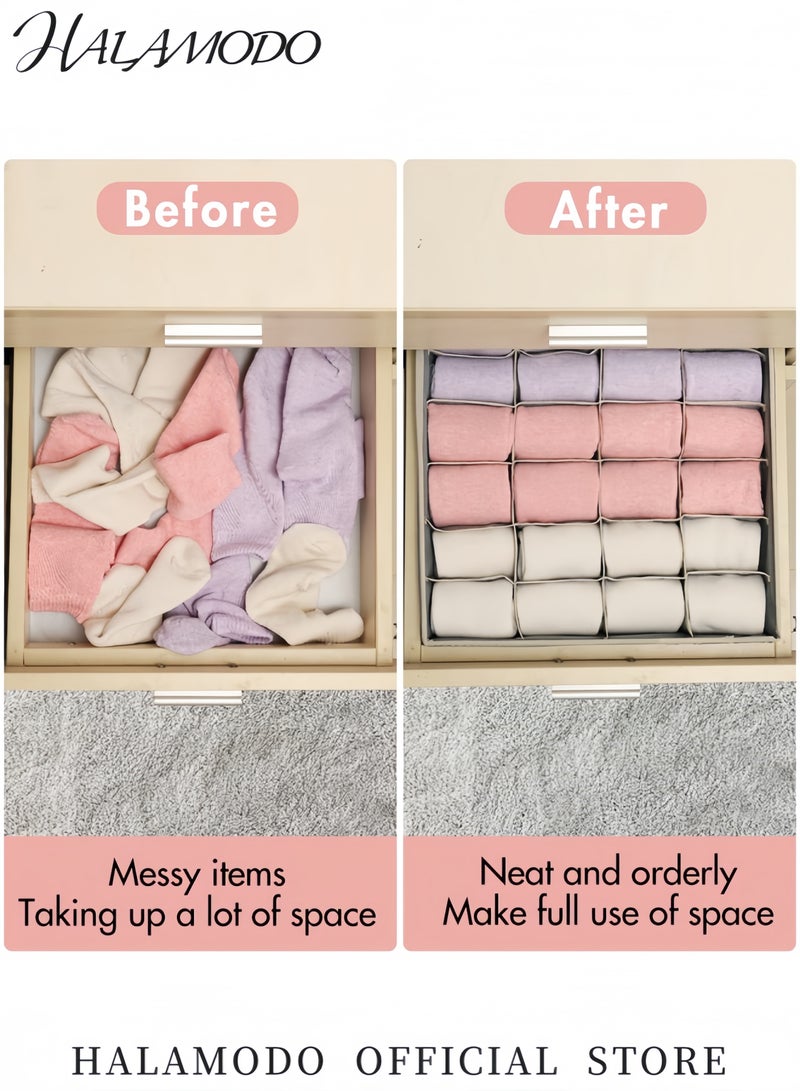 HALAMODO 4-Piece Underwear Organizer Storage Box Set Multicolour - Image 3