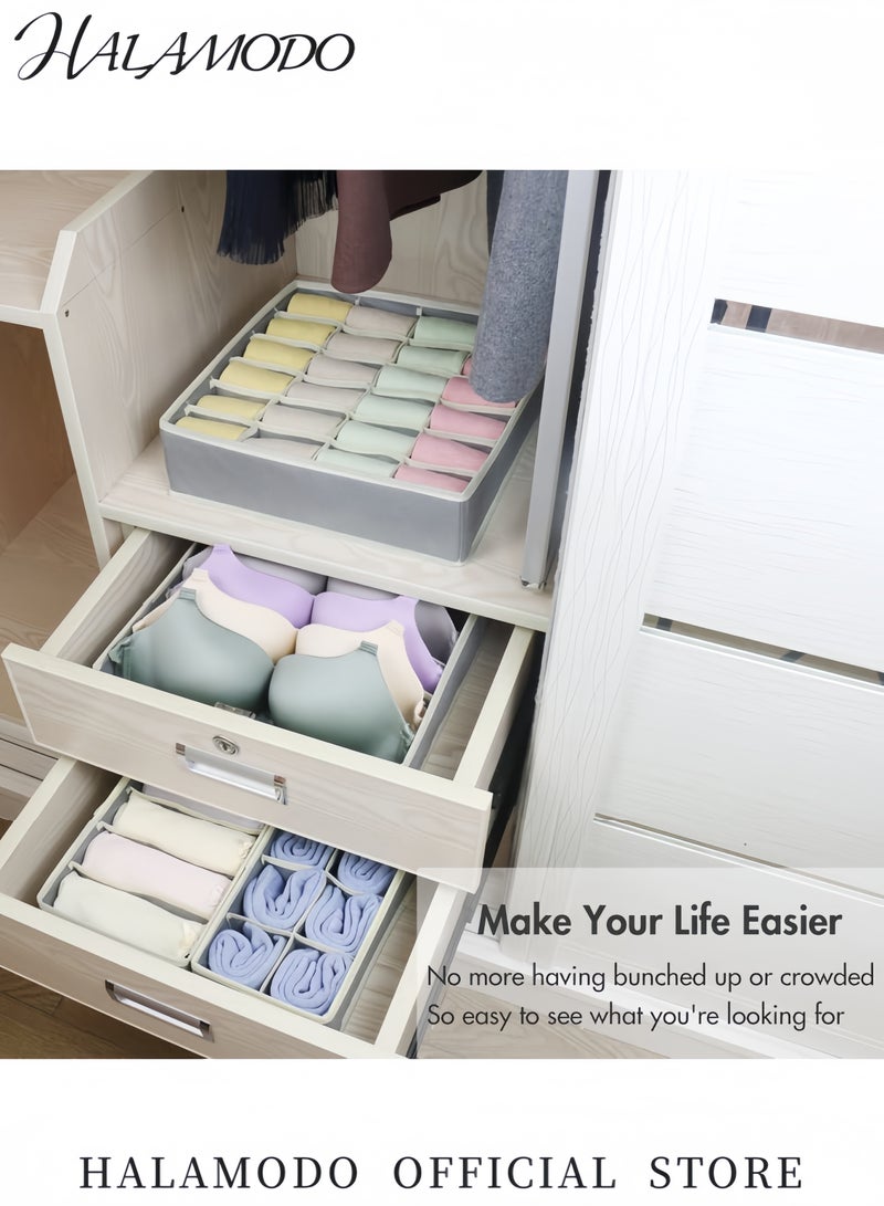 HALAMODO 4-Piece Underwear Organizer Storage Box Set Multicolour - Image 4