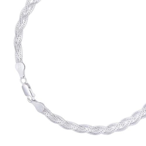ZAVYA 925 Sterling Silver Braided Rhodium Plated Anklet (Single) | Gift for Women & Girls | With Certificate of Authenticity & 925 Hallmark - Image 5