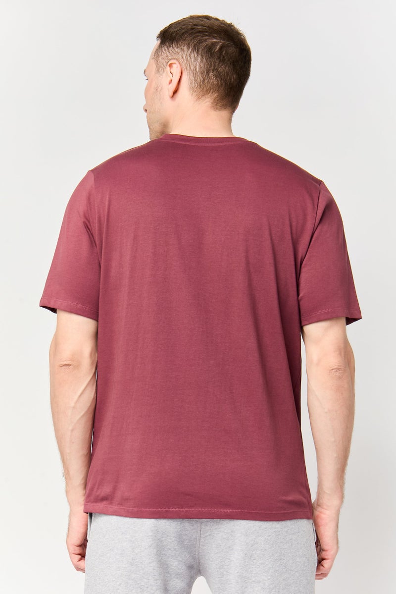 Reebok Men Sportswear Fit Short Sleeve Outdoor T-Shirt, Dark Maroon - Image 4