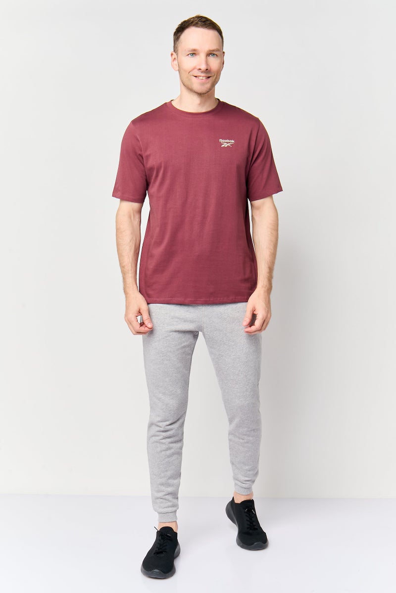 Reebok Men Sportswear Fit Short Sleeve Outdoor T-Shirt, Dark Maroon - Image 2
