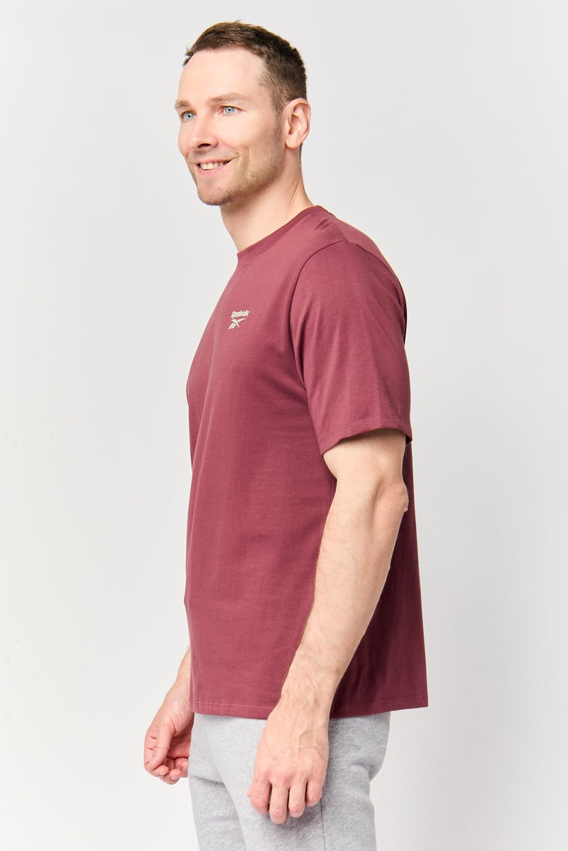 Reebok Men Sportswear Fit Short Sleeve Outdoor T-Shirt, Dark Maroon - Image 3