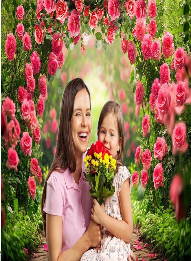 CHAIYA 7x5ft Valentine's Day Backdrop Romantic Red Rose Spring Photography Backdrop Floral Wall Background Girls Women Birthday Wedding Bridal Shower Party Decorations Banner CY374 - Image 3
