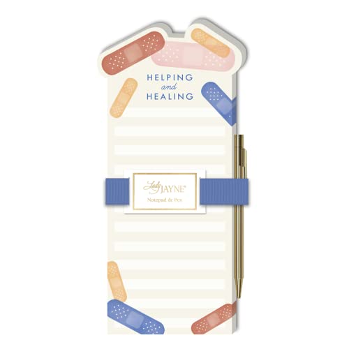 Lady Jayne Nurse Icon Die-Cut Notepad With Pen, 4" x 8", Bandages - Image 1